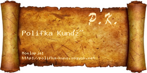 Polifka Kunó névjegykártya